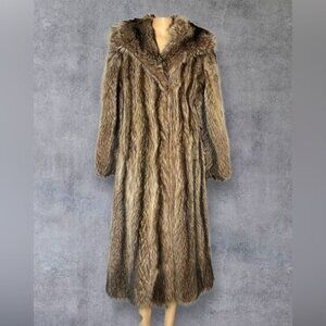 "Duplers Furs Long Tanuki Coat: Iconic Vintage Luxury"